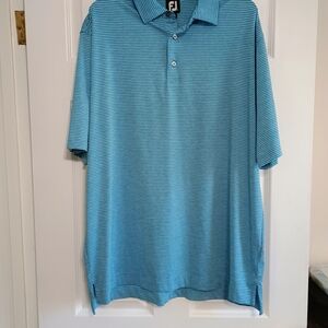 FootJoy Men's Aqua Striped Polo Shirt